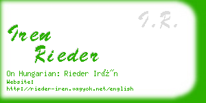 iren rieder business card